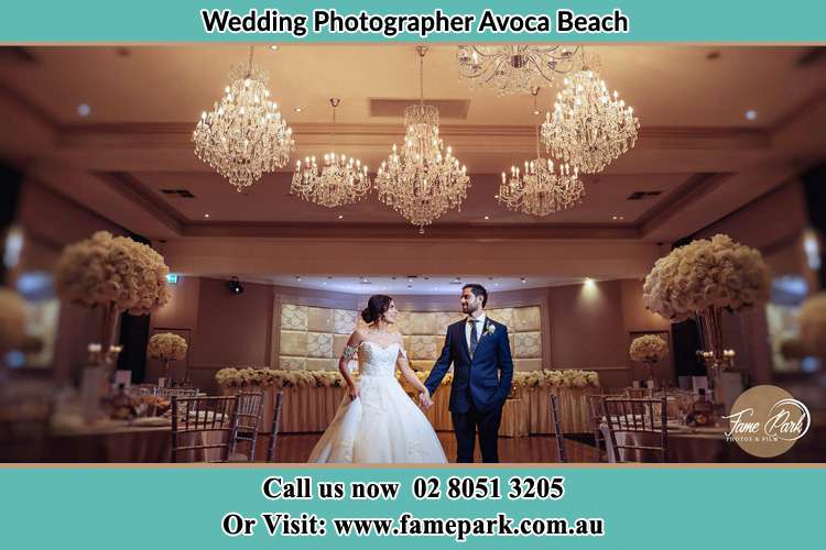 Photo of the Bride and the Groom at the reception venue Avoca Beach