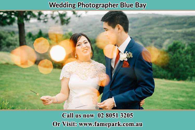 Photo of the Bride and the Groom at the yard Blue Bay NSW 2261