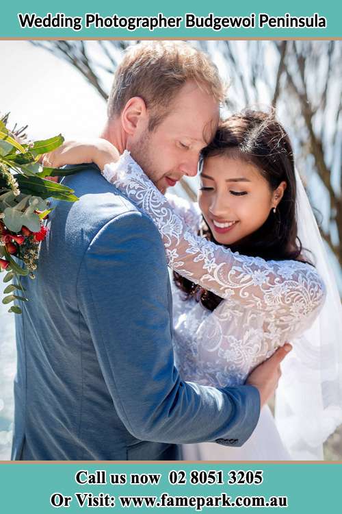 The Groom and the Bride happily embaces each other Budgewoi Peninsula