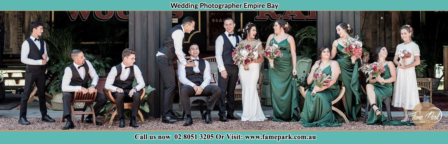 Photo of the Groom and the Bride with the entourage Empire Bay NSW 2257