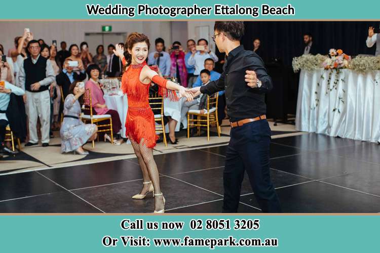 Photo of the Bride and Groom dancing Ettalong Beach