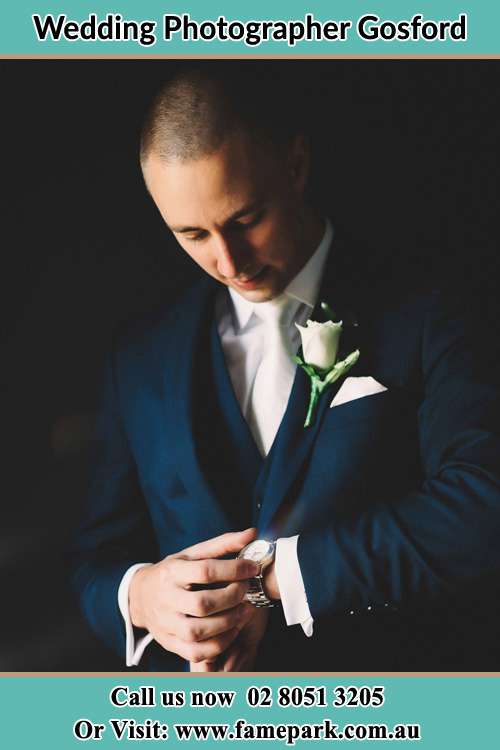 Groom looking at his watch Gosford