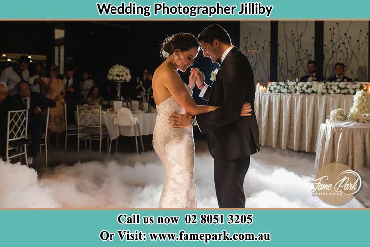 Photo of the Bride and Groom dancing Jilliby