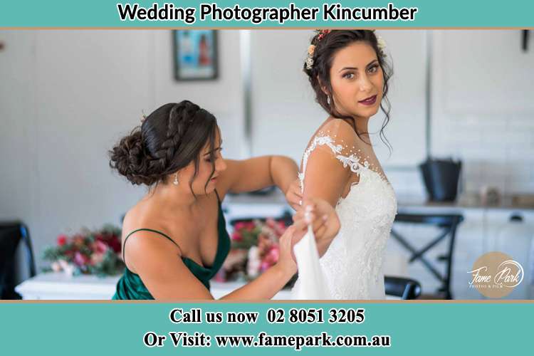 Photo of the Bride and the bridesmaid getting ready Kincumber NSW 2251