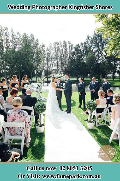 Garden wedding ceremony photo Kingfisher Shores NSW 2259