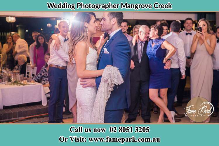 Photo of the Bride and the Groom dancing Mangrove Creek NSW 2250