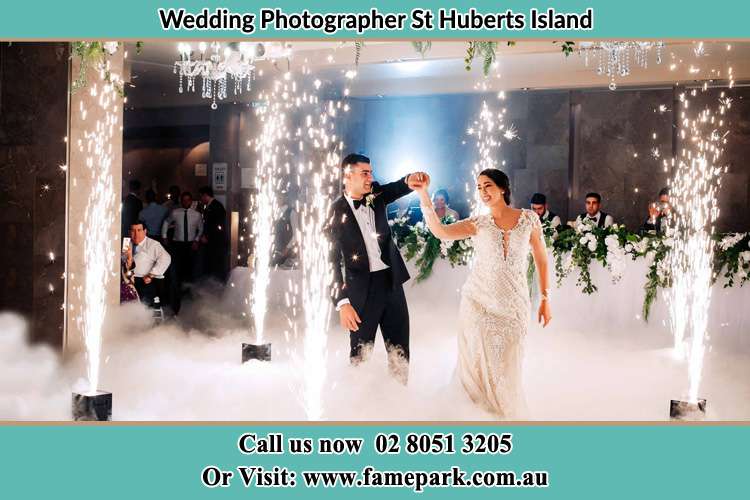 Photo of the Groom and the Bride dancing on the dance floor St Huberts Island NSW 2257