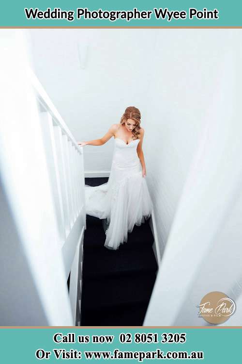 Photo of the Bride going down the stair Wyee Point NSW 2259